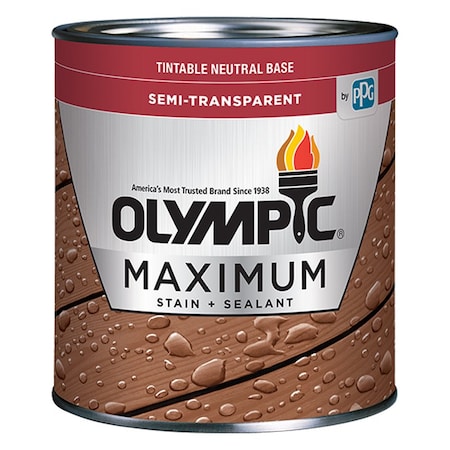 Deft Olympic Maximum Semi-Transparent Satin Neutral Tint Base Oil Modified Urethane Stain and Sealer 1 ga 79550A/01